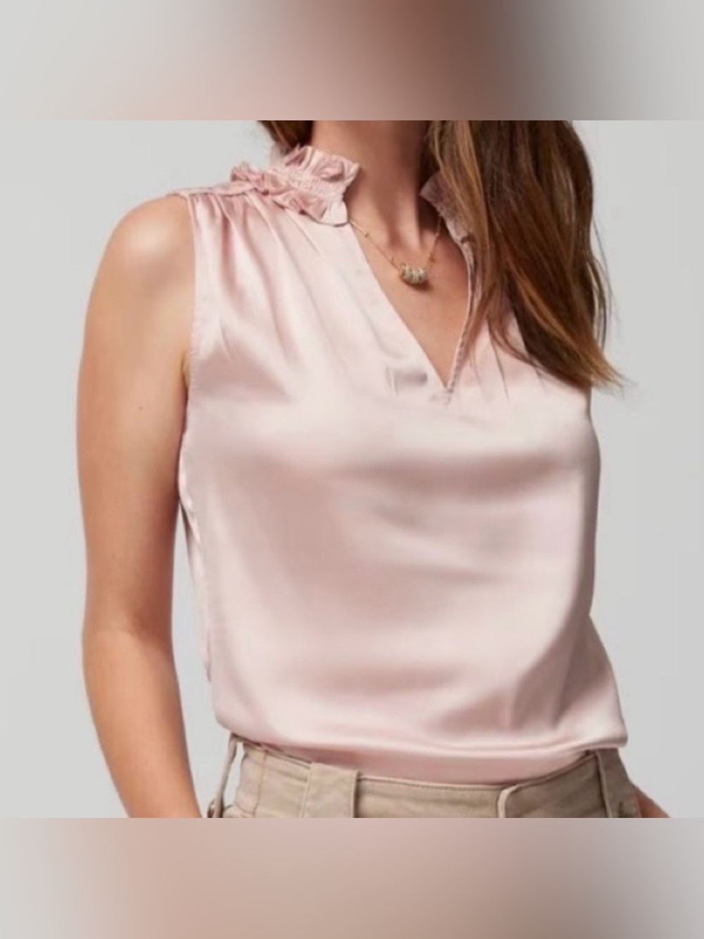 White House Black Market Sleeveless Satin Camisole - Blush Pink